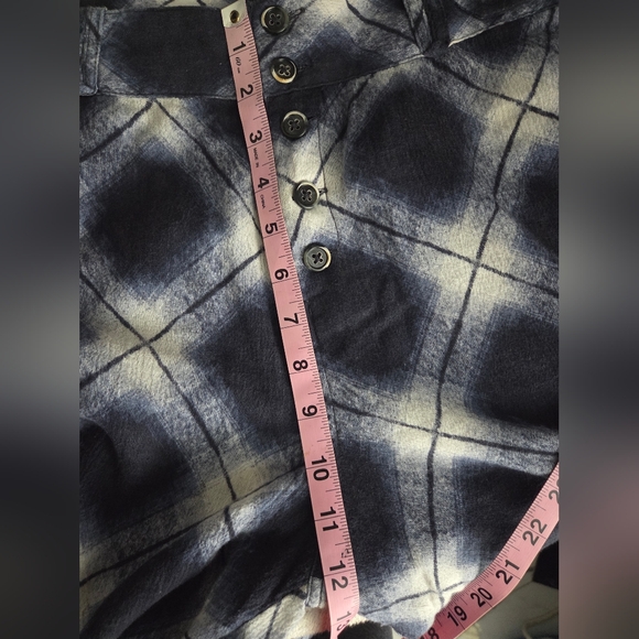 Free People Size 8 Blue and White Plaid Wide Pants - Picture 11 of 13